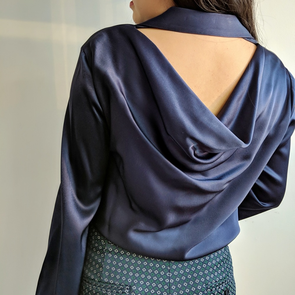 Drew Silk Navy Top